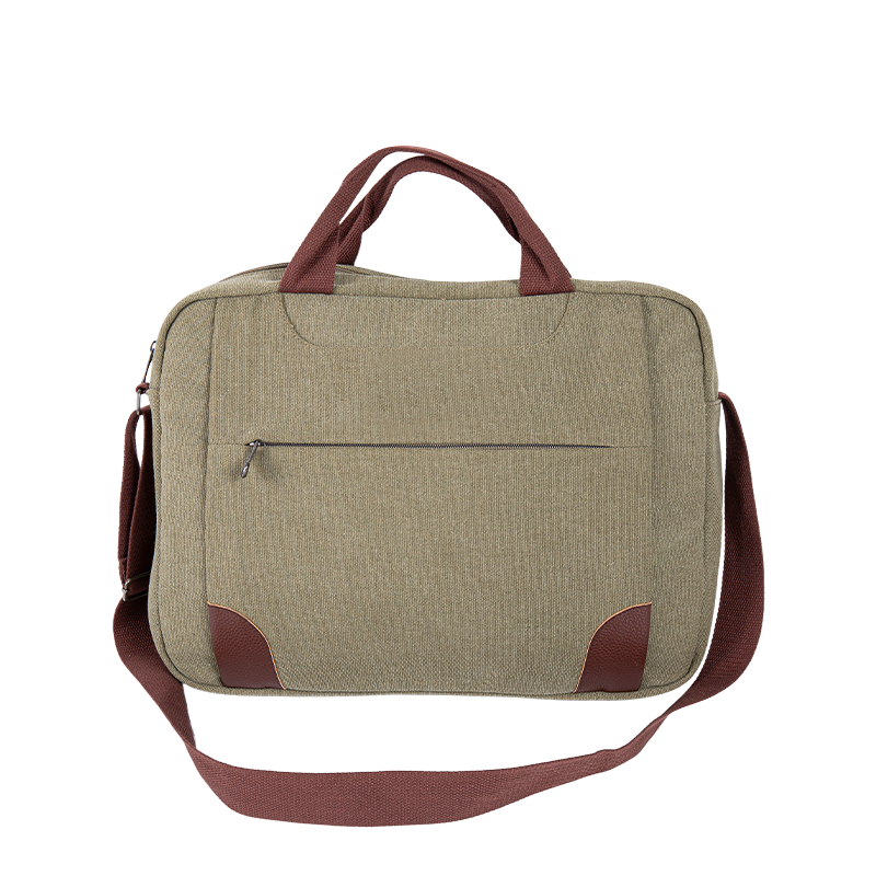 Dizüstü Bilgisayar Messenger Çantası - Çoklu bölmeli tuval crossbody omuz çantası - Yeşil